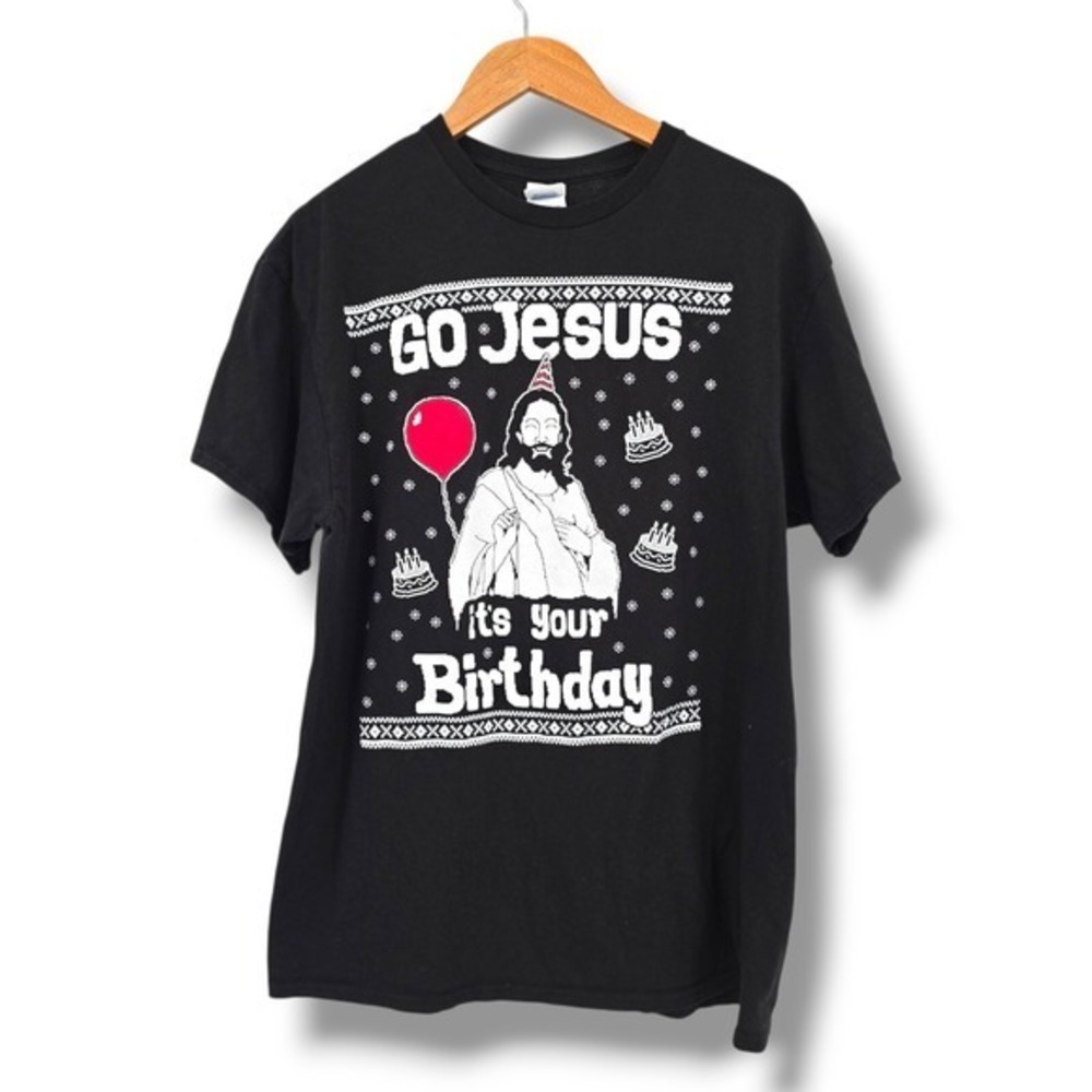 Delta Pro Weight Go Jesus Its Your Birthday‎ Graphic Print Tee L